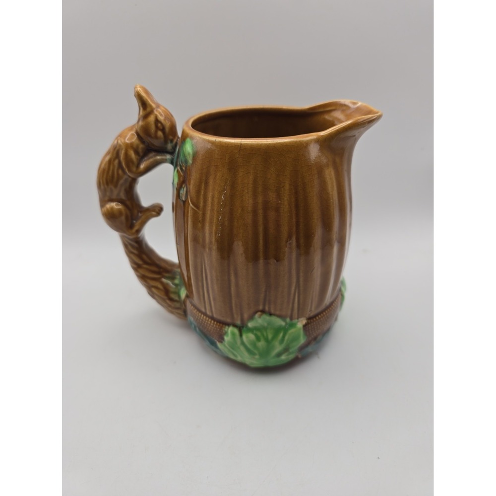 Vtg Decorative Acorn Pitcher w/a Squirrel Handle-Made in Occupied Japan No Flaws